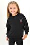 Crew Neck Long Sleeve W Printed Black Color Sweatshirt - 2