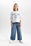 Crew NecK Printed Girl's Sweatshirt - B3829a823wn - 2