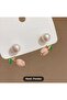Pink 2-Piece Tulip Flower Pearl Earrings Suitable for Special Occasions and Daily Use - 4