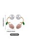Pink 2-Piece Tulip Flower Pearl Earrings Suitable for Special Occasions and Daily Use - 2