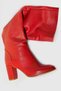 Women's Red Leather Boots - 6