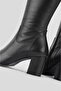 Women's Black Genuine Natural Leather Boots - 5