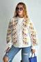 Women's White Buttoned Shirt with Lace Details and All-Over Embroidery - 2
