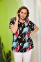 Fuchsia Plus Size Blouse - Geometric Pattern