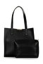 Women's Faux Leather Shoulder Bag with Puppy - 4