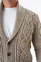 Men's Mink Shawl Collar Hair Braided Buttoned Wool Knitwear Knitted Cardigan Trist-5341 - 5