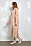 Camel Linen Dress with Rubber Detail at the Bottom 27310 - 6