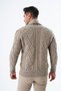Men's Mink Shawl Collar Hair Braided Buttoned Wool Knitwear Knitted Cardigan Trist-5341 - 3