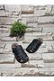 Closed-toe orthopedic soft sole velcro men's slippers - black - 2