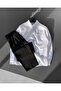 Oversize Linen White Shirt Black Trousers Set - 2