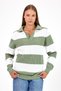 Women's Striped Striped Comfort V Polo Neck Knitwear