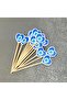Heart Evil Eye Bead Cocktail Presentation Toothpick 12 Pieces 7cm Eye Party Ornament Evil Eye Cake Topper Nsct0002 - 3