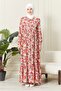 Front Button Viscose Fabric Hijab Dress Mother's Dress Cotton Fabric Large Size - 4