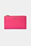 2804 Genuine Real Leather Snap Fastener Zippered Women's Wallet Flother Pink