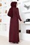 Burgundy Draped Stone Embroidered Evening Dress 5020SL890 - 5