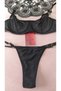 BLACK BALENED BRA SET