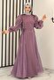 Nil Side Laced Evening Dress Lilac - Design - Fsc3008 - 3