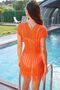 Front Back V-Neck Sleeveless Tassel Detailed Dress Orange S - 2