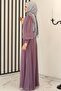 Nil Side Laced Evening Dress Lilac - Design - Fsc3008 - 4