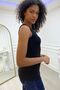 Premium Cotton Slim Fit Slim Fit Basic Thick Strap Women's Singlet Black Sleeveless T-shirt - 4