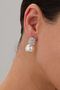 Women's Earrings with Large Pearls and Zircon Stones - 2