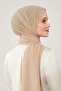 Milk Coffee Solid Color Frozen Crepe Shawl - 3