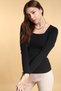 Women's Black Long Sleeve Knitwear Blouse - 4