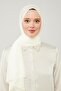 White Solid Color Frozen Crepe Shawl - 2