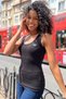Premium Cotton Slim Fit Slim Fit Basic Thick Strap Women's Singlet Black Sleeveless T-shirt