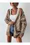 Four-Button Diamond Patterned Cardigan CAMEL - 2