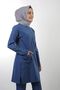 Two Snaps Judge Collar Hijab Suit Nurse and Doctor Uniform Indigo Blue (Lycra Free) - 3