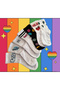7” Cheerful College Tennis Socks with Written Fit Characters - 2