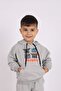 Red.Ball printed 2ip kangaroo pocket and hooded unisex children's tracksuit 5-16 years - 3