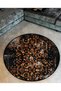 Mira Round Black Antique Pattern Orange Detailed Woven Base Modern Decorative Carpet 5704 - 2