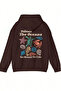 Protect the Oceans Printed Oversize Hooded Brown Women's Sweatshirt - 2