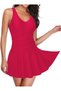 Lycra Skirted Combined Slip Dress Swimsuit Fuchsia