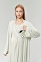 Women's sea green special design 100% cotton summer maternity postpartum robe nightgown set - 4