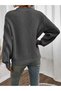 Selanik Knitted Sleeve Motif Crew Neck Anthracite Knitwear Sweater - 2