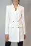 Women's Ecru Gold Buttoned Lined Blazer Jacket Yy101029 - 2