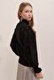 Women's Black Half Turtle Sleeve Lace Detailed Sweater - 5