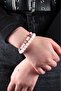 Pink Quartz and Amethyst Bracelet - Labradorite and Hematite Combination - 6