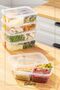 1 Liter 6 Pieces Transparent Deep Freezer and Refrigerator Organizer - 4 Compartments with Lids - 7