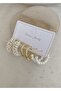 Crystal sand bead ring off-white set of 3 earrings