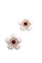 Fiore Colorful Resin Vip Women's Flower Nail Earrings - 2