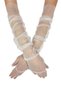 Off White Tulle Gloves Long Stylish Bridal Gloves Wedding Henna Gloves