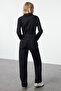 Black Ribbed High Waist Wide Leg Jeans Twoaw25Je00182 - 6