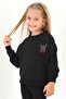 Crew Neck Long Sleeve W Printed Black Color Sweatshirt