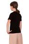 Black Color Girl's T-shirt with Lace Pocket Detail - 6