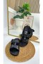 Casual Men's Black Slippers Double Adjustable Buckle Comfortable Sole Oval Toe Sandals 329 - 2