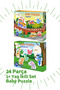 Baby Puzzle Set of 2 24 Pieces, 1 Year Old, Animals and Vehicles